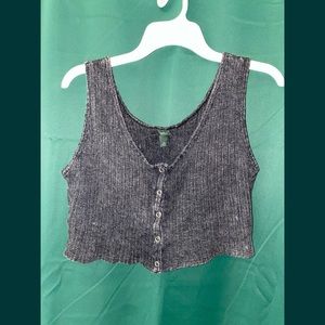 WILD FABLE xxl washed black cropped tank/bralette button up